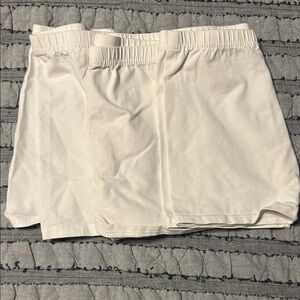 White Elastic Waist Shorts